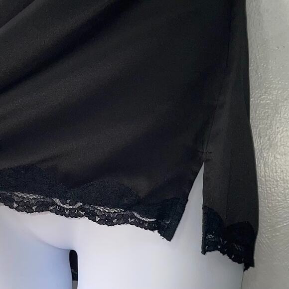 Envision Studio Top Plus Size 2X Lace Trimmed Satin Babydoll Dark Romantic Goth - Picture 3 of 11